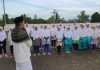 Pendiri pesantren MDU Muchlis Patahna memberikan arahan kepada santrinya terkait wabah pandemi covid-19.